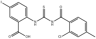 2-[[[(2-CHLORO-4-METHYLBENZOYL)AMINO]THIOXOMETHYL]AMINO]-5-IODO-BENZOIC ACID Struktur