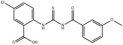 5-CHLORO-2-[[[(3-METHOXYBENZOYL)AMINO]THIOXOMETHYL]AMINO]-BENZOIC ACID Struktur