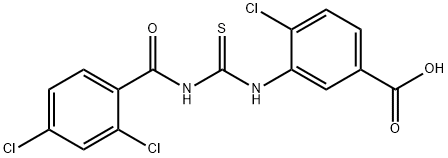 4-CHLORO-3-[[[(2,4-DICHLOROBENZOYL)AMINO]THIOXOMETHYL]AMINO]-BENZOIC ACID Struktur