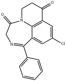 3,4,6,7-Tetrahydro-10-chloro-1-phenyl-8H-pyrido[3,2,1-jk][1,4]benzodiazepine-4,8-dione Struktur