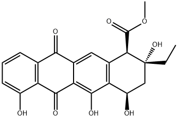 (1R,2R,4R)-2-Ethyl-1,2,3,4,6,11-hexahydro-2,4,5,7-tetrahydroxy-6,11-dioxo-1-naphthacenecarboxylic acid methyl ester Struktur