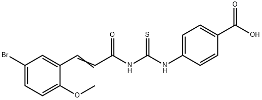 4-[[[[3-(5-BROMO-2-METHOXYPHENYL)-1-OXO-2-PROPENYL]AMINO]THIOXOMETHYL]AMINO]-BENZOIC ACID Struktur