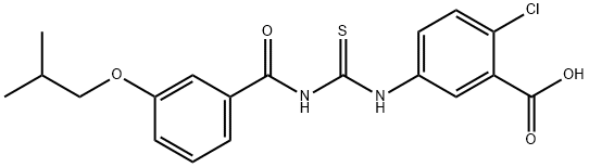 2-CHLORO-5-[[[[3-(2-METHYLPROPOXY)BENZOYL]AMINO]THIOXOMETHYL]AMINO]-BENZOIC ACID Struktur