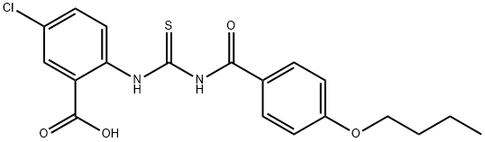 2-[[[(4-BUTOXYBENZOYL)AMINO]THIOXOMETHYL]AMINO]-5-CHLORO-BENZOIC ACID Struktur