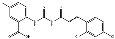 2-[[[[3-(2,4-DICHLOROPHENYL)-1-OXO-2-PROPENYL]AMINO]THIOXOMETHYL]AMINO]-5-IODO-BENZOIC ACID Struktur