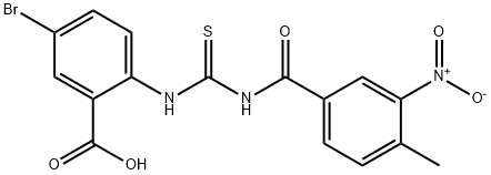 5-BROMO-2-[[[(4-METHYL-3-NITROBENZOYL)AMINO]THIOXOMETHYL]AMINO]-BENZOIC ACID Struktur