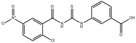 3-[[[(2-CHLORO-5-NITROBENZOYL)AMINO]THIOXOMETHYL]AMINO]-BENZOIC ACID Struktur