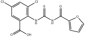 3,5-DICHLORO-2-[[[(2-FURANYLCARBONYL)AMINO]THIOXOMETHYL]AMINO]-BENZOIC ACID Struktur