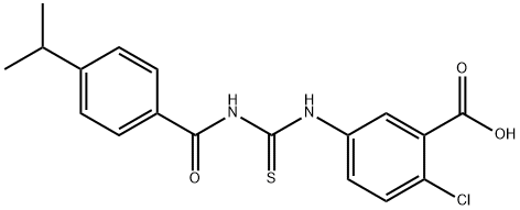 2-CHLORO-5-[[[[4-(1-METHYLETHYL)BENZOYL]AMINO]THIOXOMETHYL]AMINO]-BENZOIC ACID Struktur