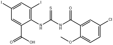 2-[[[(5-CHLORO-2-METHOXYBENZOYL)AMINO]THIOXOMETHYL]AMINO]-3,5-DIIODO-BENZOIC ACID Struktur