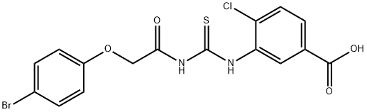 3-[[[[(4-BROMOPHENOXY)ACETYL]AMINO]THIOXOMETHYL]AMINO]-4-CHLORO-BENZOIC ACID Struktur