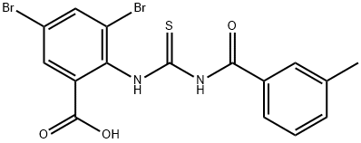 3,5-DIBROMO-2-[[[(3-METHYLBENZOYL)AMINO]THIOXOMETHYL]AMINO]-BENZOIC ACID Struktur