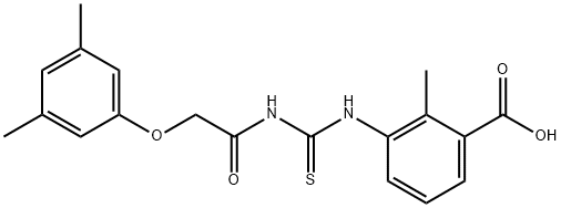 3-[[[[(3,5-DIMETHYLPHENOXY)ACETYL]AMINO]THIOXOMETHYL]AMINO]-2-METHYL-BENZOIC ACID Struktur