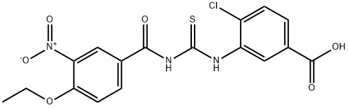 4-CHLORO-3-[[[(4-ETHOXY-3-NITROBENZOYL)AMINO]THIOXOMETHYL]AMINO]-BENZOIC ACID Struktur