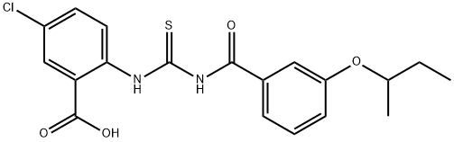 5-CHLORO-2-[[[[3-(1-METHYLPROPOXY)BENZOYL]AMINO]THIOXOMETHYL]AMINO]-BENZOIC ACID Struktur