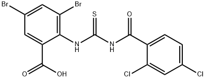 3,5-DIBROMO-2-[[[(2,4-DICHLOROBENZOYL)AMINO]THIOXOMETHYL]AMINO]-BENZOIC ACID Struktur