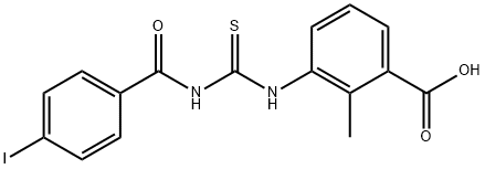 3-[[[(4-IODOBENZOYL)AMINO]THIOXOMETHYL]AMINO]-2-METHYL-BENZOIC ACID Struktur