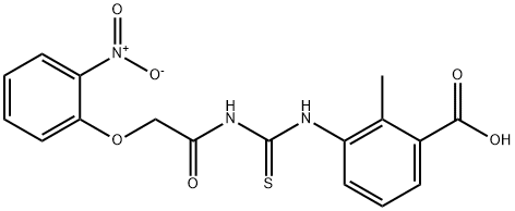 2-METHYL-3-[[[[(2-NITROPHENOXY)ACETYL]AMINO]THIOXOMETHYL]AMINO]-BENZOIC ACID Struktur