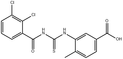 3-[[[(2,3-DICHLOROBENZOYL)AMINO]THIOXOMETHYL]AMINO]-4-METHYL-BENZOIC ACID Struktur