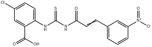 5-CHLORO-2-[[[[3-(3-NITROPHENYL)-1-OXO-2-PROPENYL]AMINO]THIOXOMETHYL]AMINO]-BENZOIC ACID Struktur