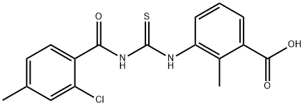 3-[[[(2-CHLORO-4-METHYLBENZOYL)AMINO]THIOXOMETHYL]AMINO]-2-METHYL-BENZOIC ACID Struktur