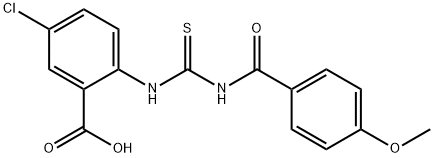 5-CHLORO-2-[[[(4-METHOXYBENZOYL)AMINO]THIOXOMETHYL]AMINO]-BENZOIC ACID Struktur