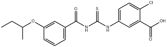 2-CHLORO-5-[[[[3-(1-METHYLPROPOXY)BENZOYL]AMINO]THIOXOMETHYL]AMINO]-BENZOIC ACID Struktur