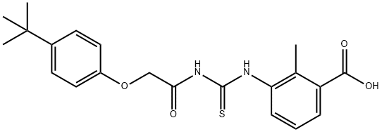 3-[[[[[4-(1,1-DIMETHYLETHYL)PHENOXY]ACETYL]AMINO]THIOXOMETHYL]AMINO]-2-METHYL-BENZOIC ACID Struktur