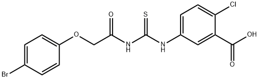 5-[[[[(4-BROMOPHENOXY)ACETYL]AMINO]THIOXOMETHYL]AMINO]-2-CHLORO-BENZOIC ACID Struktur