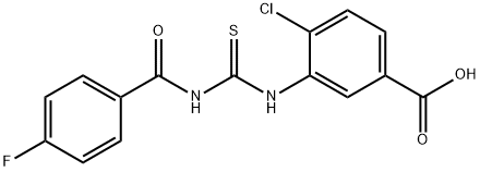 4-CHLORO-3-[[[(4-FLUOROBENZOYL)AMINO]THIOXOMETHYL]AMINO]-BENZOIC ACID Struktur