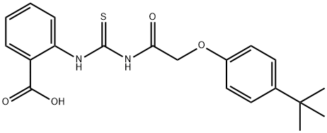 2-[[[[[4-(1,1-DIMETHYLETHYL)PHENOXY]ACETYL]AMINO]THIOXOMETHYL]AMINO]-BENZOIC ACID Struktur