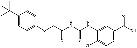 4-CHLORO-3-[[[[[4-(1,1-DIMETHYLETHYL)PHENOXY]ACETYL]AMINO]THIOXOMETHYL]AMINO]-BENZOIC ACID Struktur