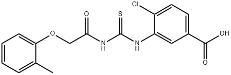 4-CHLORO-3-[[[[(2-METHYLPHENOXY)ACETYL]AMINO]THIOXOMETHYL]AMINO]-BENZOIC ACID Struktur