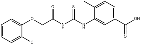 3-[[[[(2-CHLOROPHENOXY)ACETYL]AMINO]THIOXOMETHYL]AMINO]-4-METHYL-BENZOIC ACID Struktur