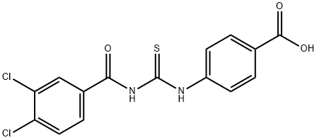 4-[[[(3,4-DICHLOROBENZOYL)AMINO]THIOXOMETHYL]AMINO]-BENZOIC ACID Struktur