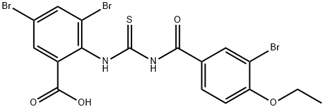 3,5-DIBROMO-2-[[[(3-BROMO-4-ETHOXYBENZOYL)AMINO]THIOXOMETHYL]AMINO]-BENZOIC ACID Struktur