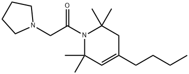 1,2,3,6-Tetrahydro-4-butyl-1-(1-pyrrolidinylacetyl)-2,2,6,6-tetramethylpyridine Struktur