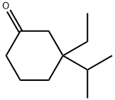 Cyclohexanone, 3-ethyl-3-(1-methylethyl)- (9CI) Struktur