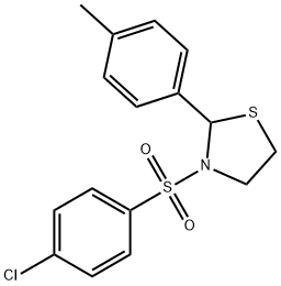 Thiazolidine, 3-[(4-chlorophenyl)sulfonyl]-2-(4-methylphenyl)- (9CI) Struktur