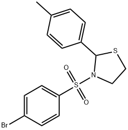 Thiazolidine, 3-[(4-bromophenyl)sulfonyl]-2-(4-methylphenyl)- (9CI) Struktur