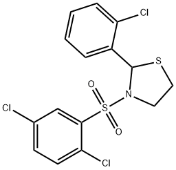 Thiazolidine, 2-(2-chlorophenyl)-3-[(2,5-dichlorophenyl)sulfonyl]- (9CI) Struktur