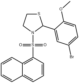 Thiazolidine, 2-(5-bromo-2-methoxyphenyl)-3-(1-naphthalenylsulfonyl)- (9CI) Struktur