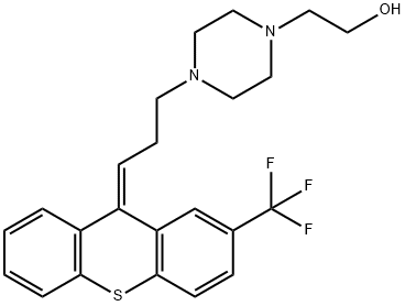 (Z)-4-[3-[2-(trifluoromethyl)-9H-thioxanthen-9-ylidene]propyl]piperazine-1-ethanol Struktur