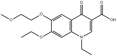 3-Quinolinecarboxylic acid, 7-ethoxy-1-ethyl-1,4-dihydro-6-(2-methoxye thoxy)-4-oxo- Struktur