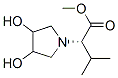 1-Pyrrolidineacetic acid, 3,4-dihydroxy-alpha-(1-methylethyl)-, methyl ester, (alphaS)- (9CI) Struktur