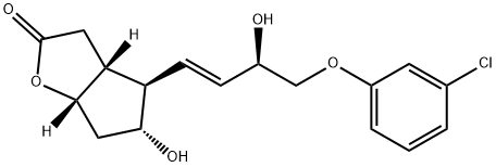 2H-環(huán)戊并[B]呋喃-2-酮,4-[(1E,3R)-4-(3-氯苯氧基)-3-羥基-1-丁烯-基]六氫-5-羥基-,(3AR,4R,5R,6AS)-(...), 53906-54-0, 結(jié)構(gòu)式