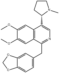 1-(1,3-Benzodioxol-5-ylmethyl)-6,7-dimethoxy-4-[(2S)-1-methylpyrrolidin-2-yl]isoquinoline Struktur