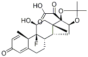 (11,16a)- 9-Fluoro-11-hydroxy-16,17-[(1-methylethylidene)bis(oxy)]-3,20-dioxopregna-1,4-dien-21-oic Acid Struktur