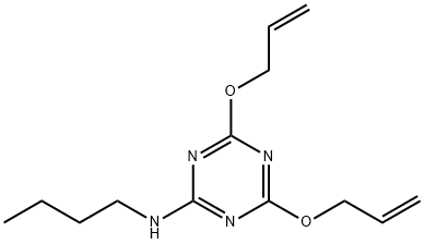 4,6-bis(allyloxy)-N-butyl-1,3,5-triazin-2-amine Struktur