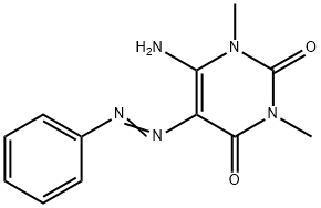 6-Amino-1,3-dimethyl-5-phenylazouracil Struktur